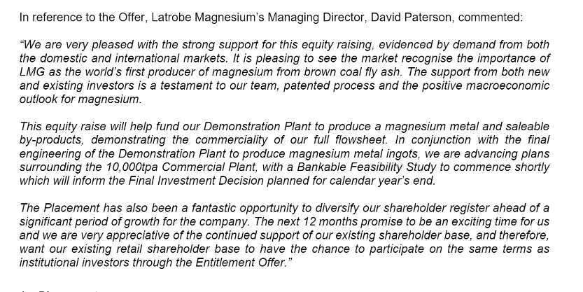 Latrobe Magnesium Secures Transformational A$18M Equity Raising