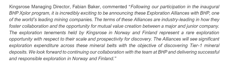 Kingsrose Mining and BHP Forge Groundbreaking Exploration Alliance