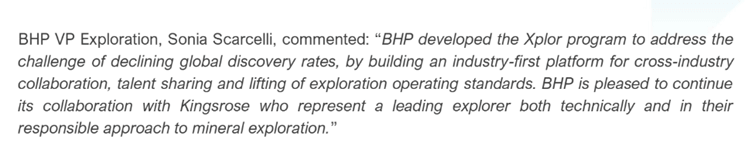 Kingsrose Mining and BHP Forge Groundbreaking Exploration Alliance
