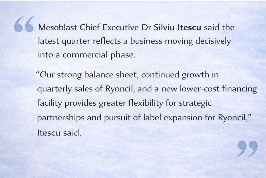 Mesoblast Surges as Ryoncil Sales Jump 60%, Strengthening Balance Sheet and Commercial Momentum