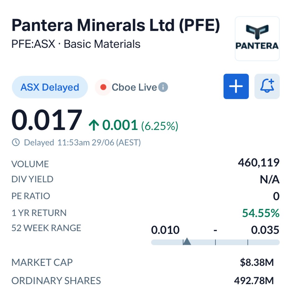 Pantera Minerals (ASX: PFE) Hits Ultra High Grade 19.2% Antimony as US Critical Minerals Race Accelerates